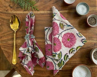 100 Pcs Block Print Printed Napkin Cotton Napkins Hand Block Wedding Napkin Eco/Earth Friendly Reusable Napkins Table Cloth Boho Napkins