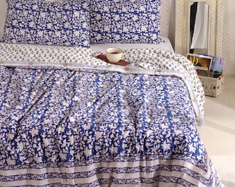 Hand Block Print Duvet Cover, Comforter Cover Set, Printed Fabric Duvet Cover Set, Cotton Duvet Cover Set, Cotton Cover Home Decor