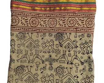 Indian Block Print Sarong | Handmade Cotton Beach Wrap | Boho Swim Cover-Up