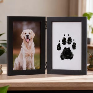 Kit cornice in legno per impronte di zampe di animali domestici, set di impronte di mani e piedi di neonati