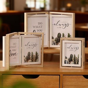 Marco de fotos giratorio de doble pliegue, pantalla interactiva de doble cara, decoración del hogar