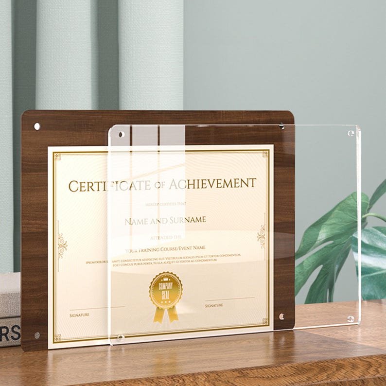 Wood Certificate Frame, Award Display Case, Honor Recognition Holder ...
