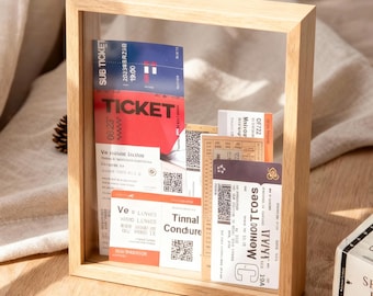 Dual-Sided Transparent Ticket Display Case,3D Memorabilia Shadow Box