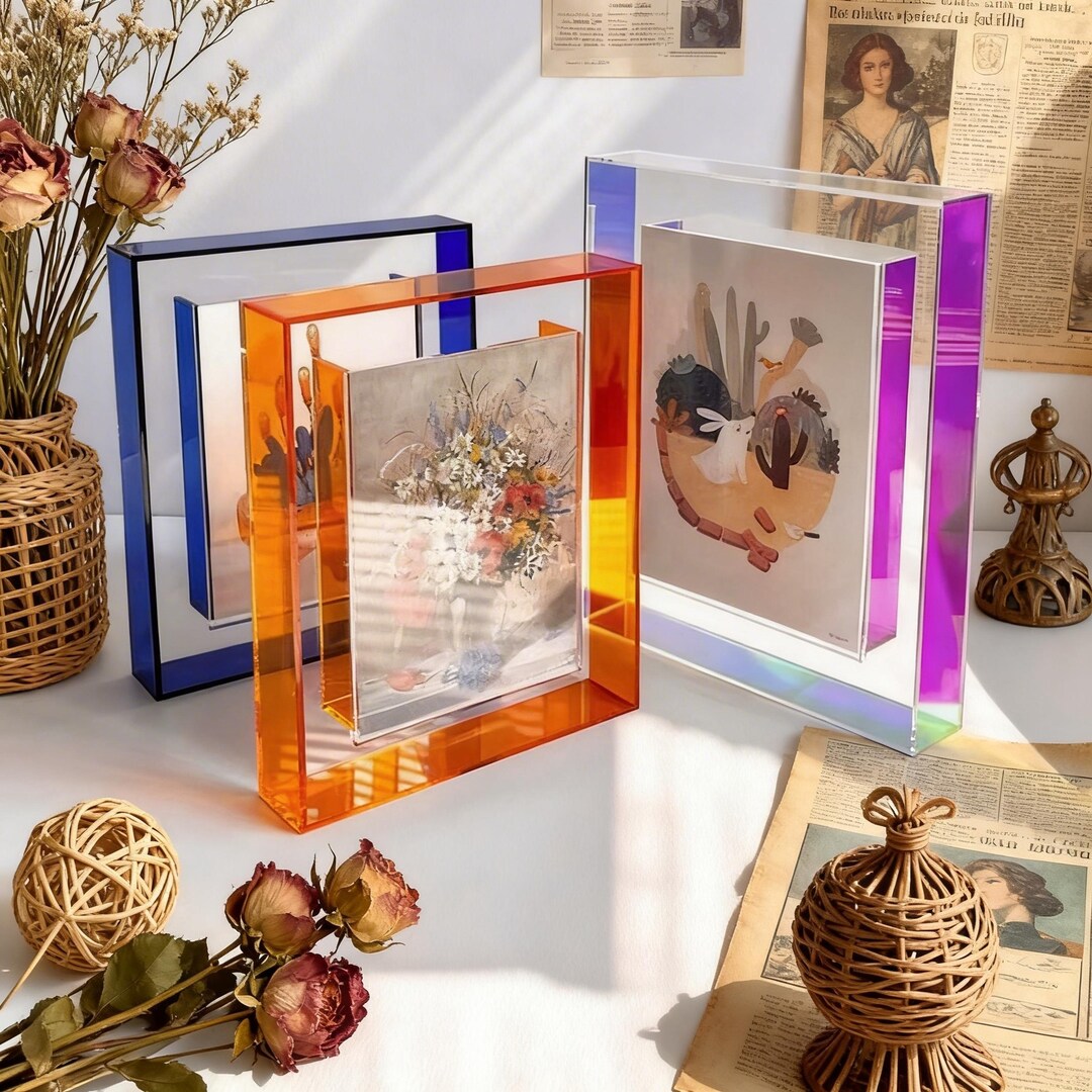 Colorful Acrylic Picture Frame, Clear Floating Frames for Posters, Art ...