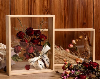 Deep Shadow Box Frame For Flower, DIY Flower Display, Keepsake Memorabilia