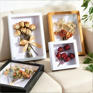 Getrocknete Blumen-Fotorahmen, getrocknete Blumen-Kunst, Innendekoration