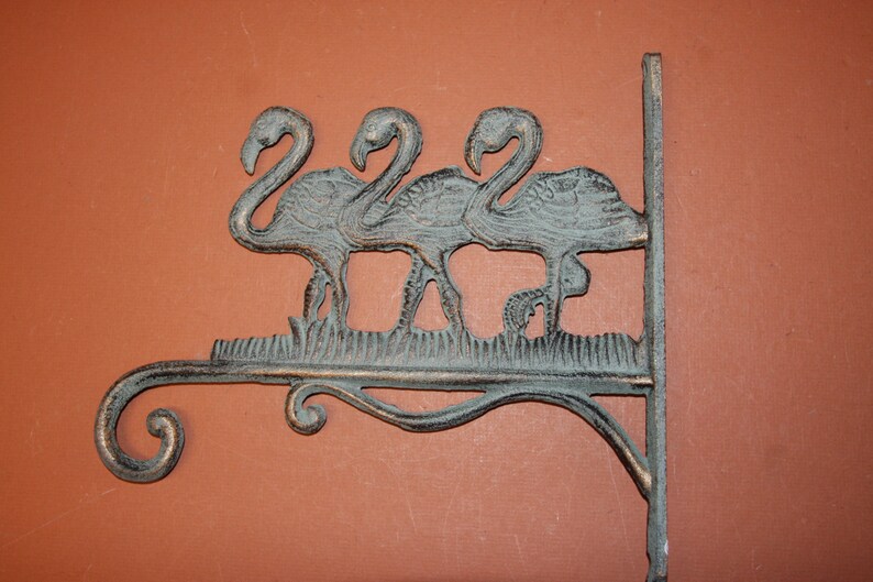 1 Flamingo Plant Hanger, Free Ship, Lanai decor, Cast Iron, decor, 10, BL-67 image 3