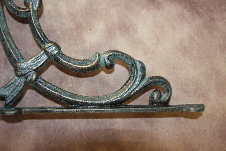 Antiquestyle Art Deco Bronzelook Shelf Brackets Solid Cast Etsy