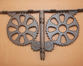 Steampunk Cog Brackets, Open Concept Shelving, 8", Free Shipping, B-57