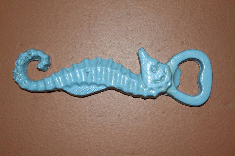 Seahorses And Palm Tree Cast Iron DB 2,5 Bottle Openers Tiki Bar Free Ship