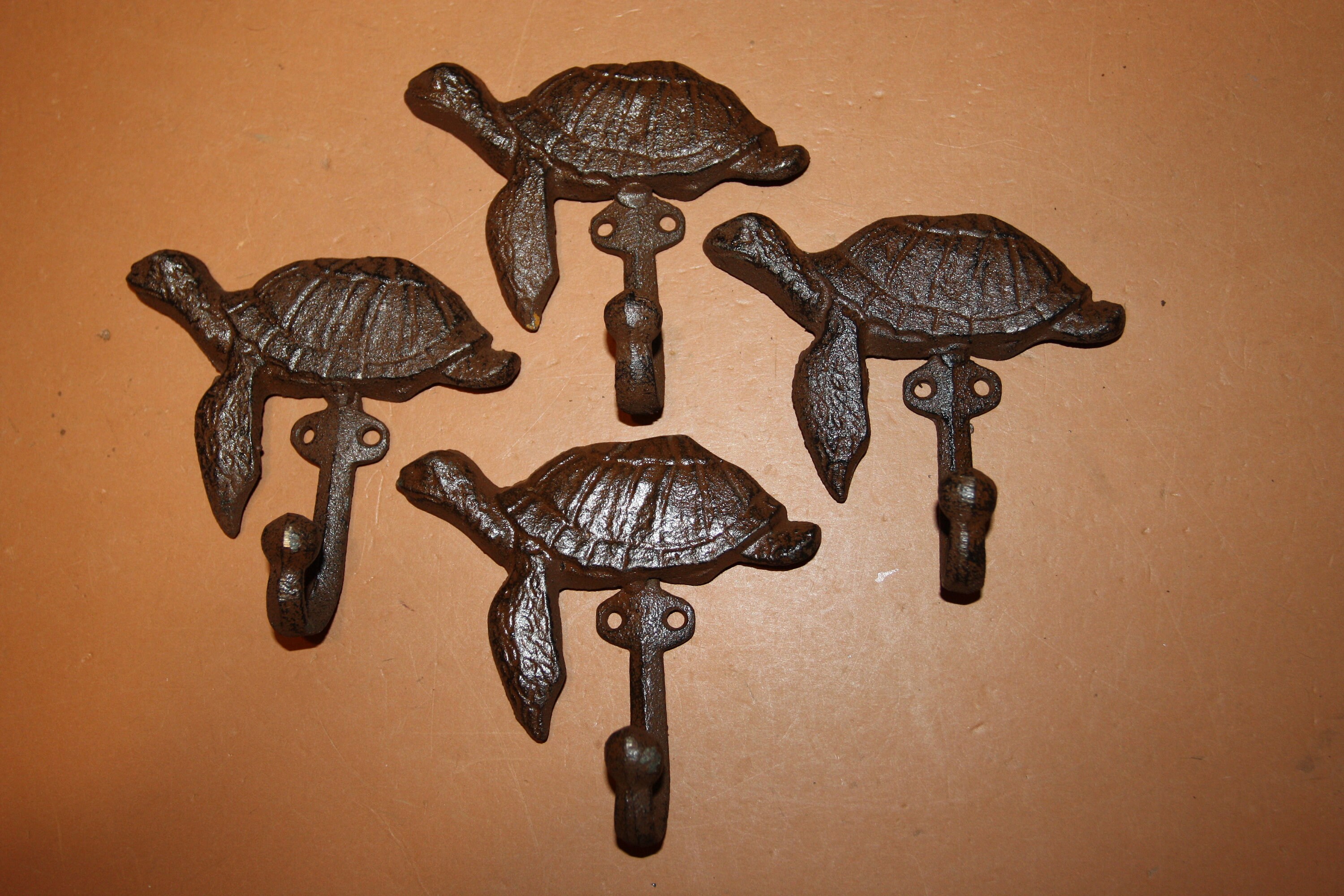 Sea Turtle Wall Hooks Cast Iron Kids Bathroom Hooks Free Etsy
