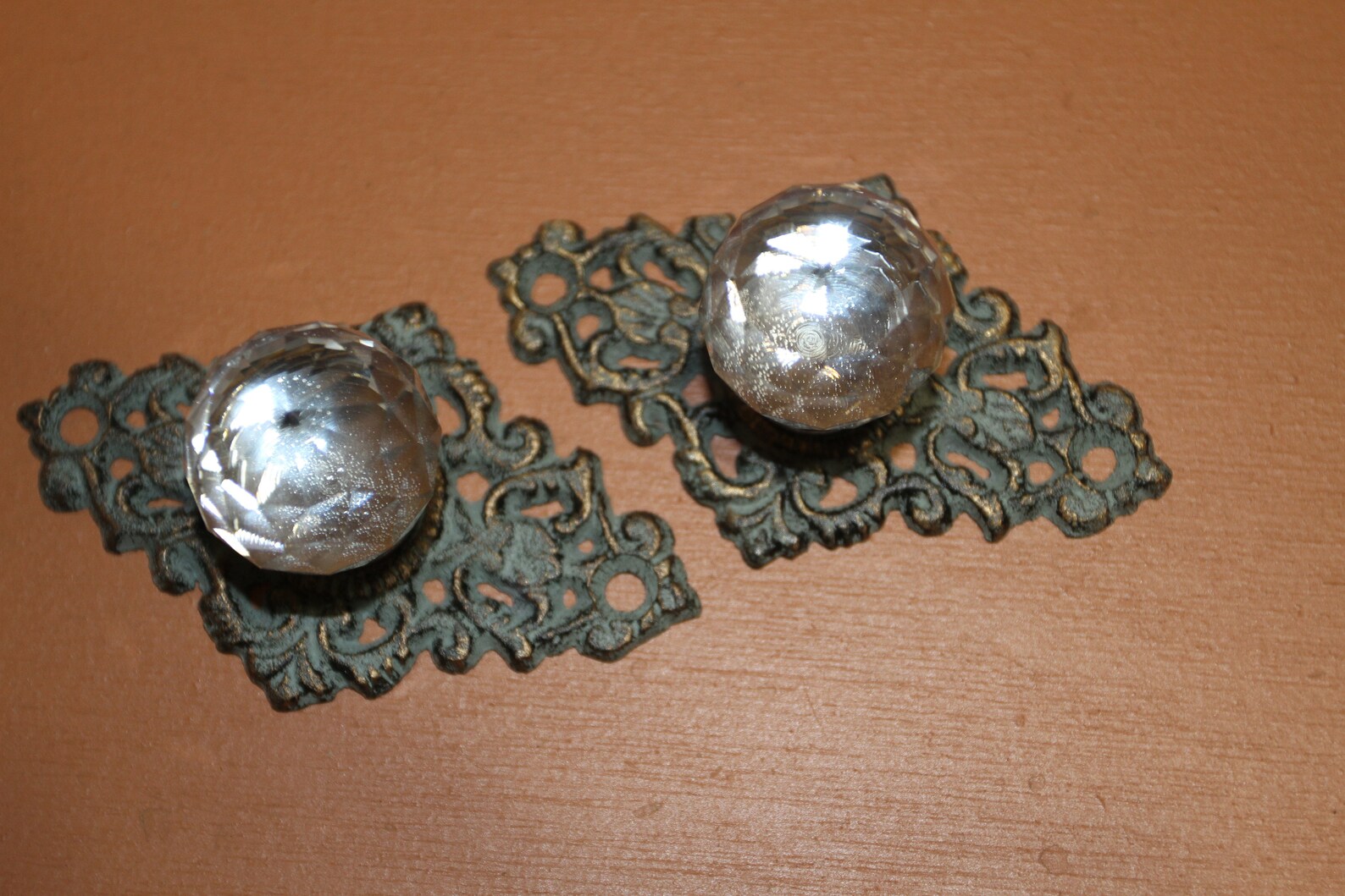 Antique Reproduction Glass Vanity Knobs Free Ship Hw62 Etsy