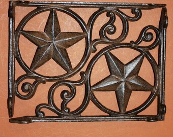 6 1/2" x 9" Rustic Star Shelf Brackets, Cast Iron, Free Ship B-19