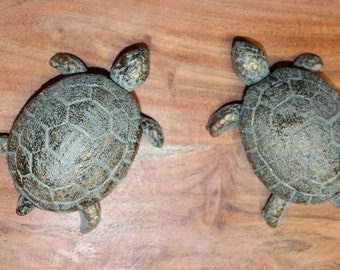 SPEEDY TURTLE / Collectible Free Standing Turtle / Bronze Look / 3 Demensional  Statue / Garden Decor / Land Turtles / Gift Idea / N-11