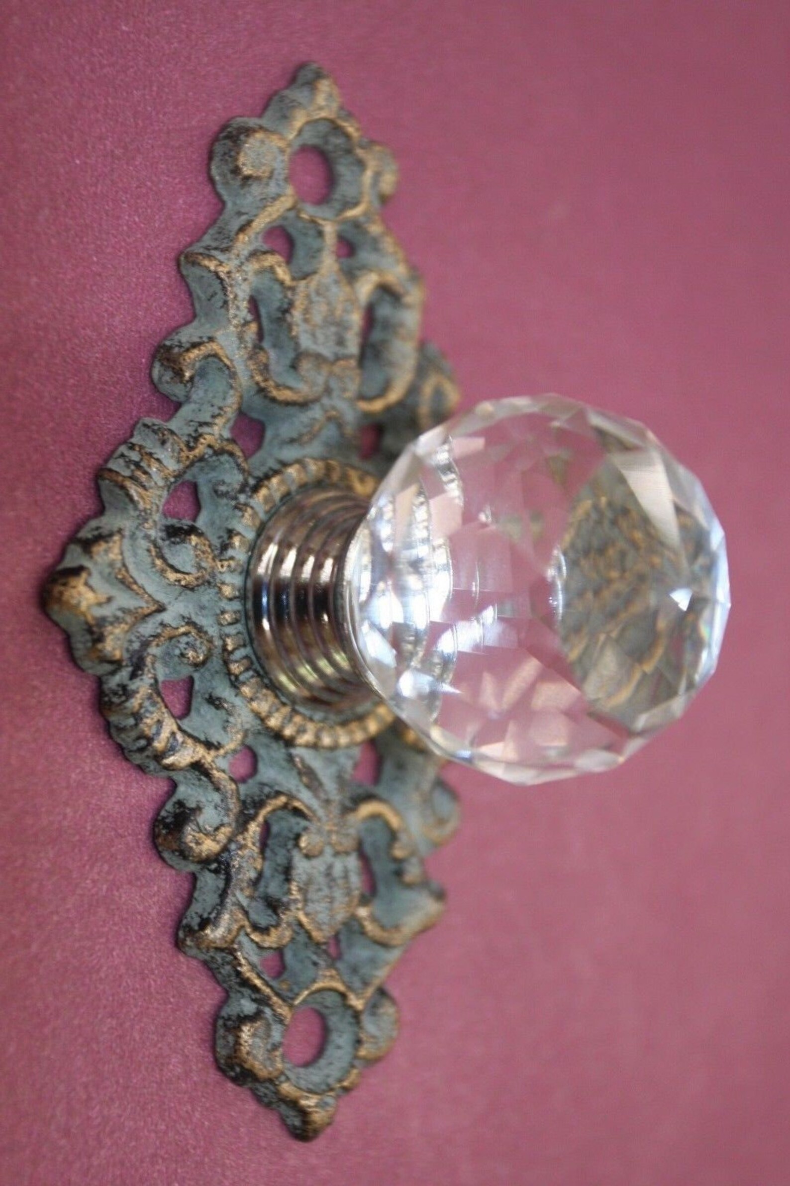 Antique Furniture Restoration Hardware Elegant Crystal Knob Etsy