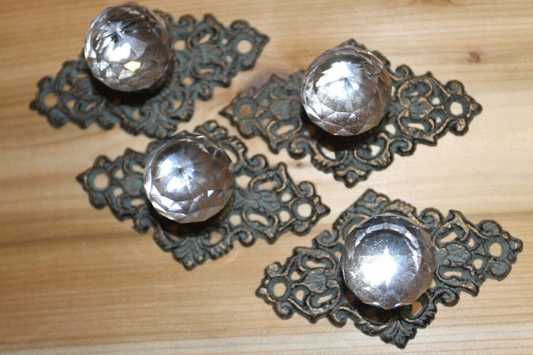 Antique Reproduction Glass Vanity Knobs Free Ship Hw62 Etsy