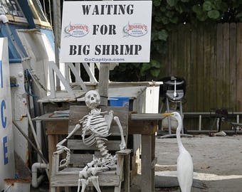 Shrimper Wall Art, Free Shipping, Shrimping Artwork, Shrimp Boat Photo, West Austin Signed Photograph, Waiting for Big Shrimp