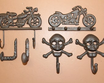 EASY RIDES COLLECTION / Wall Hooks / Shop Decor /  Motorcycle / Railroad Spikes  / Biker Decor / Craft Supplies / Wall Decor / Collectibles