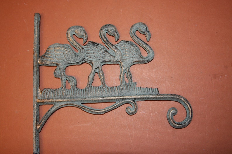 1 Flamingo Plant Hanger, Free Ship, Lanai decor, Cast Iron, decor, 10, BL-67 image 1