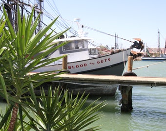 Blood and Guts Shrimper Boat Artwork, Gulf Coast Shrimper Boat Artwork, Original Signed Photo of a Gulf Coast Shrimp Boat