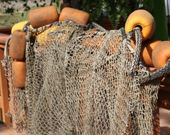 Old Vintage Fishing Net ~5'x10' ~Authentic Netting ~ Crab Lobster Trap Pond 