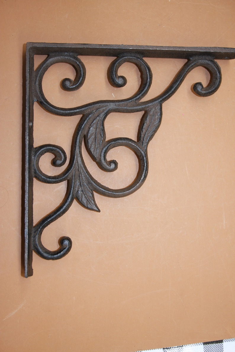 Vintagelook French Country Design Shelf Brackets Cast Iron Etsy