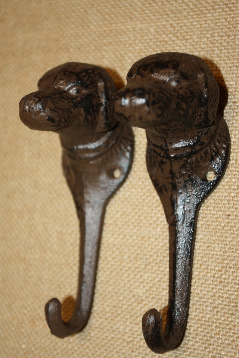 Dog Head Wall Hooks Lab Dog Wall Hooks Cast Iron Free Ship Etsy