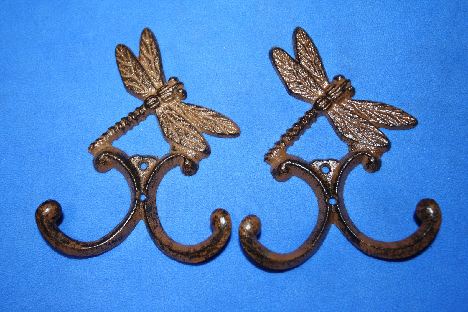 Dragonfly Wall Hooks Double Hook Cast Iron Garden Hooks Etsy
