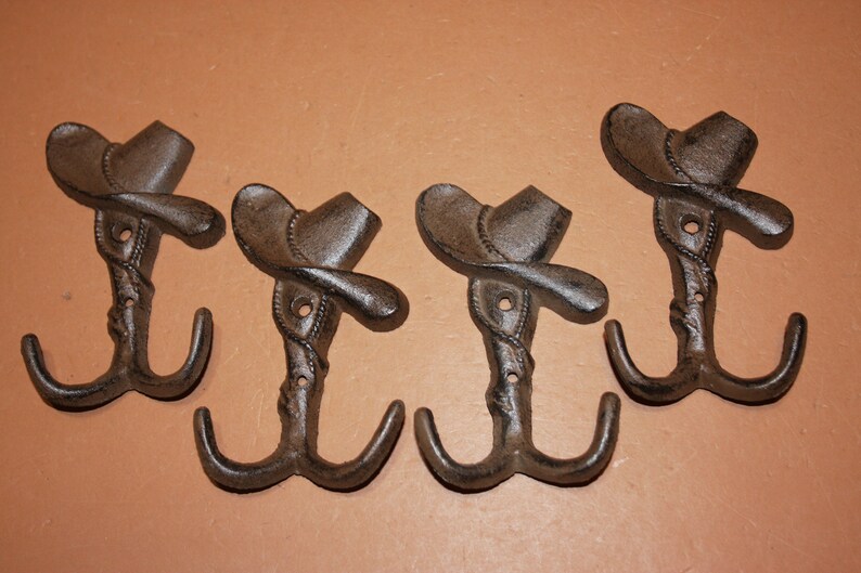 Cowboy Hat Wall Hooks Cast Iron Free Shipping W6 Etsy