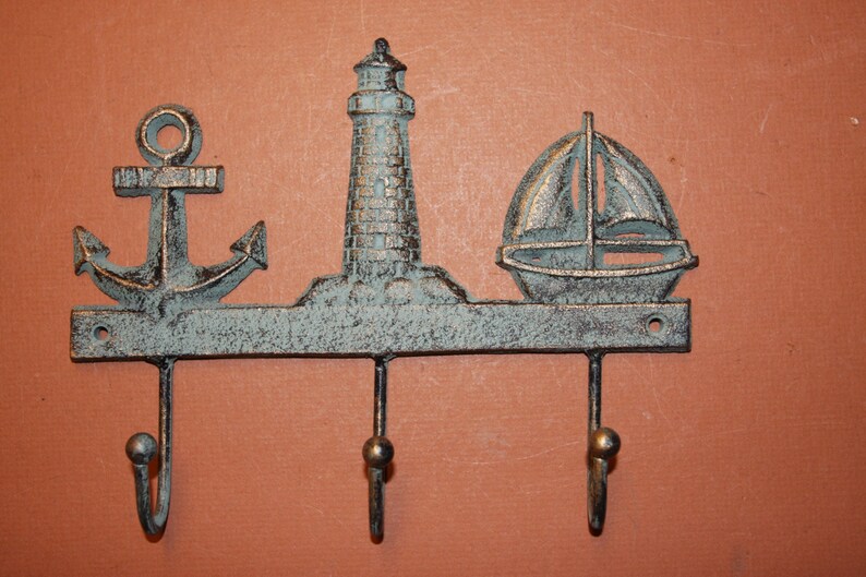 4 Nautical Wall Hooks Seaview Sailing Wall Decor Sailboat Etsy