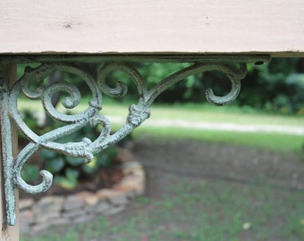 New Bronze Look Cast Iron Ornate Shelf Bracket- Book Case- Shelving- Garden And Home Remodel Supply- Mailbox Accent- Home Storage-  B-93