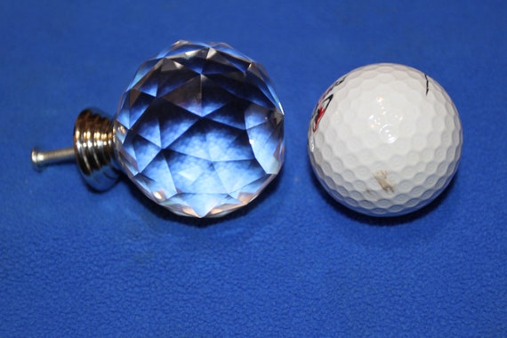 2 inch diameter 3 knob pulls 3 Large Glass Crystal Cut Drawer Pulls HW-DL1 