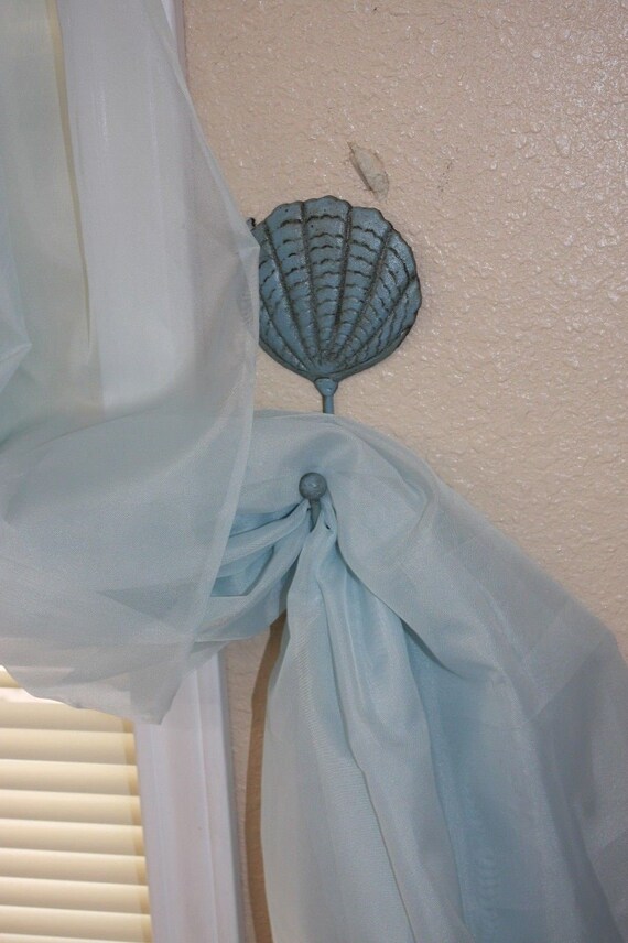 Coastal Living Seashell Design Curtain Tiebacks Hold Backs Etsy