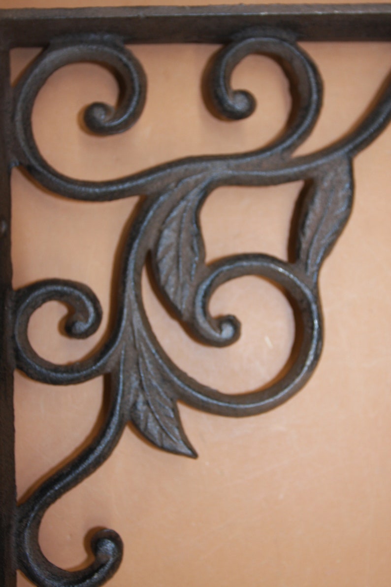 Vintagelook French Country Design Shelf Brackets Cast Iron Etsy