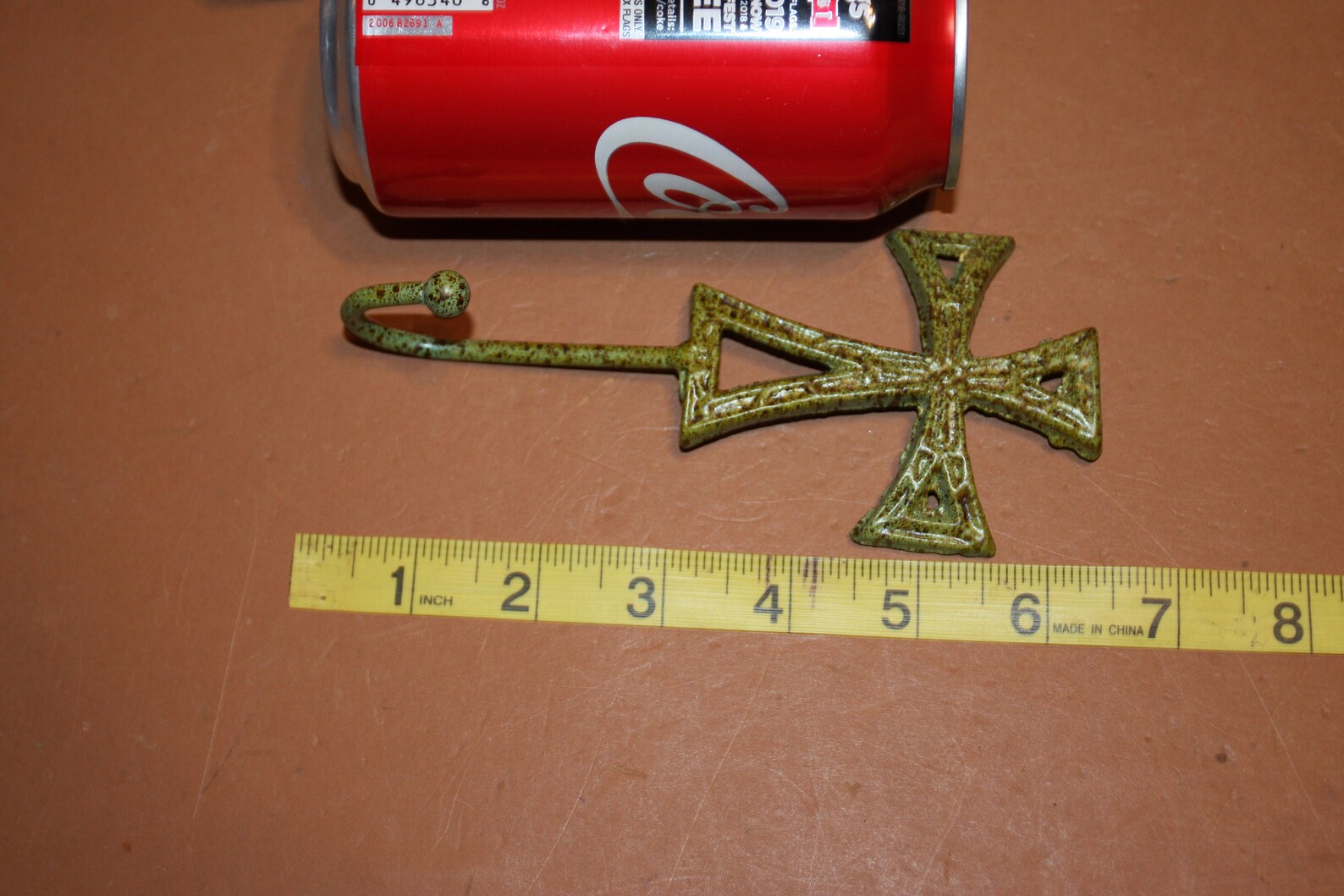 CROSS Wall Hook With A Rustic Gold/green Color Spiritual Etsy