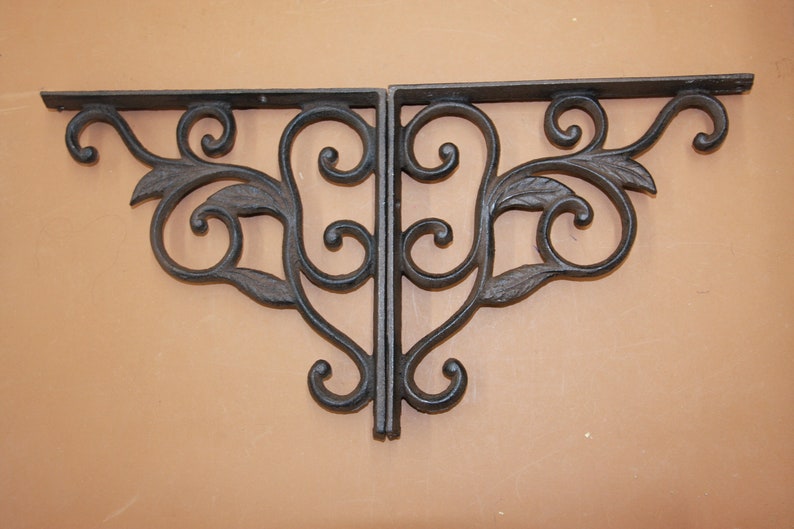Vintagelook French Country Design Shelf Brackets Cast Iron Etsy