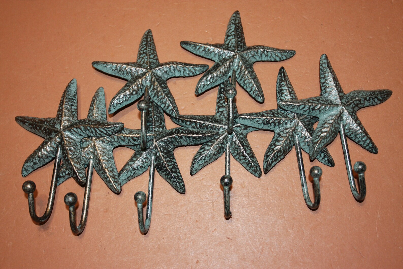 Starfish Wall Hooks Bronze Look Bathroom Hooks Cast Iron Etsy