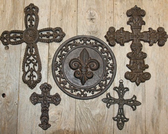 CROSSES / Braemar Collection /Housewarming Gift / Mothers Day Gift / Wall Plaque / Fleur De Lis Decor / Counrty Decor / Wall Display