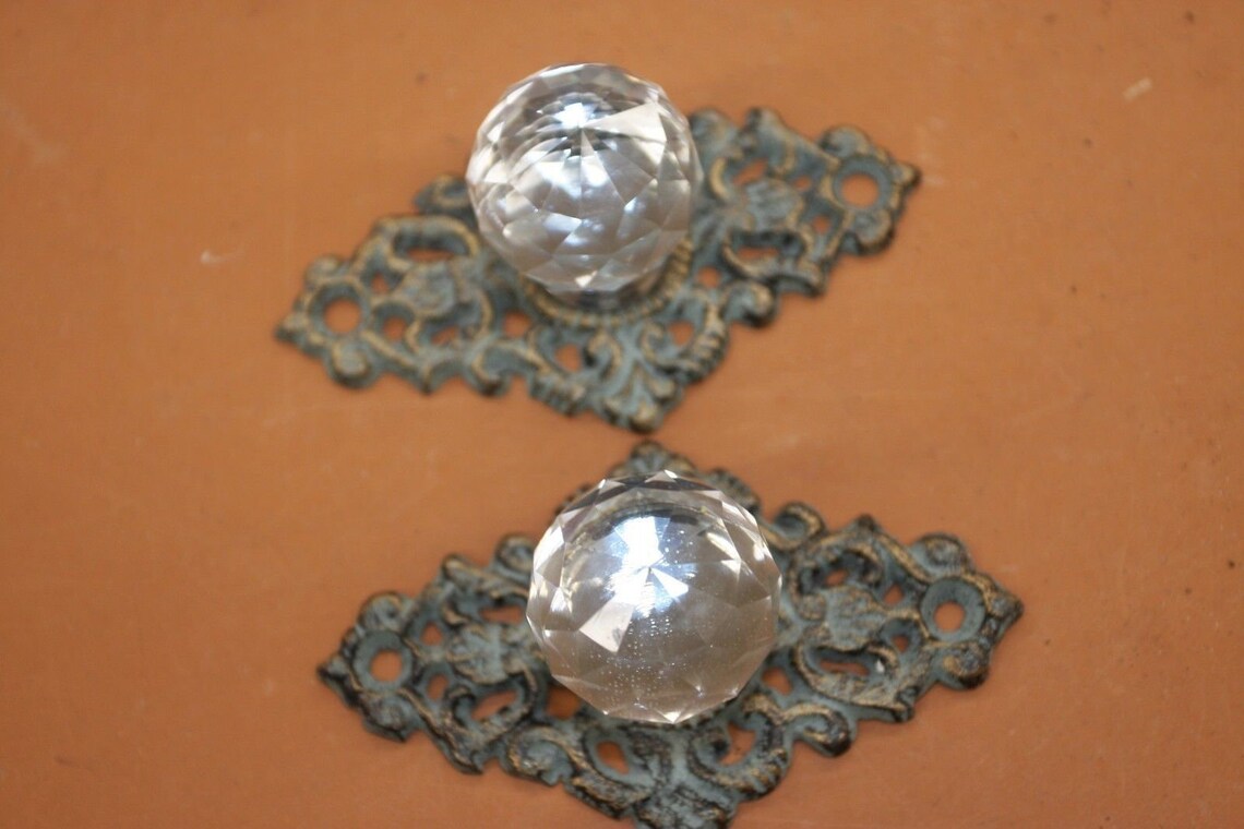 Antique Furniture Restoration Hardware Elegant Crystal Knob Etsy