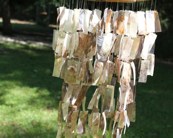 Wind Chime - Giant Bamboo And Placuna Seashell - Hundreds Of Strips Cascaiding Down To Produce Gentle Music In The Soft Breeze - G-32