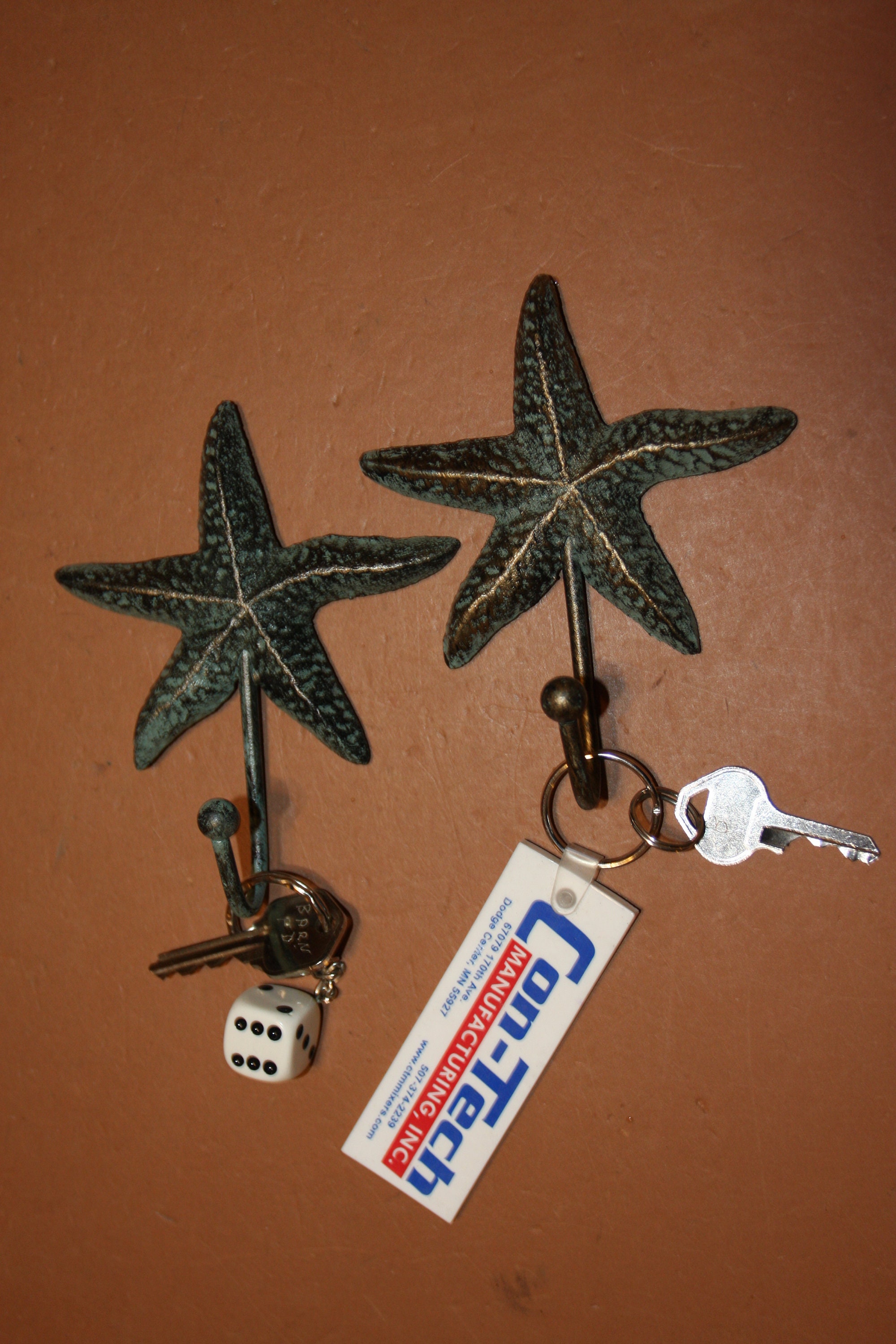 Starfish Wall Hooks Bronze Look Bathroom Hooks Cast Iron Etsy