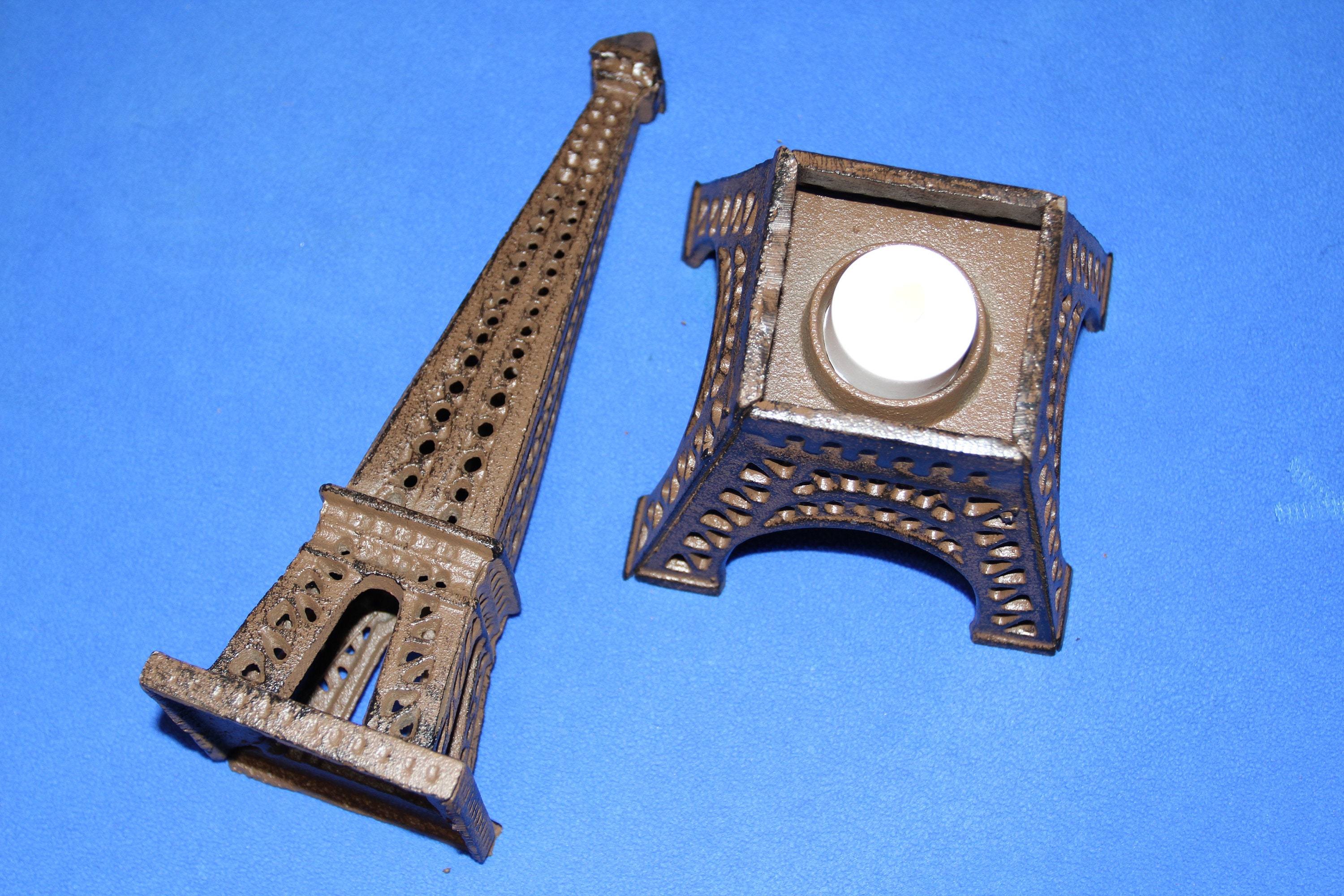 Large 2 Pc Cast Iron Eiffel Tower Candle Holder Free Shipping Etsy
