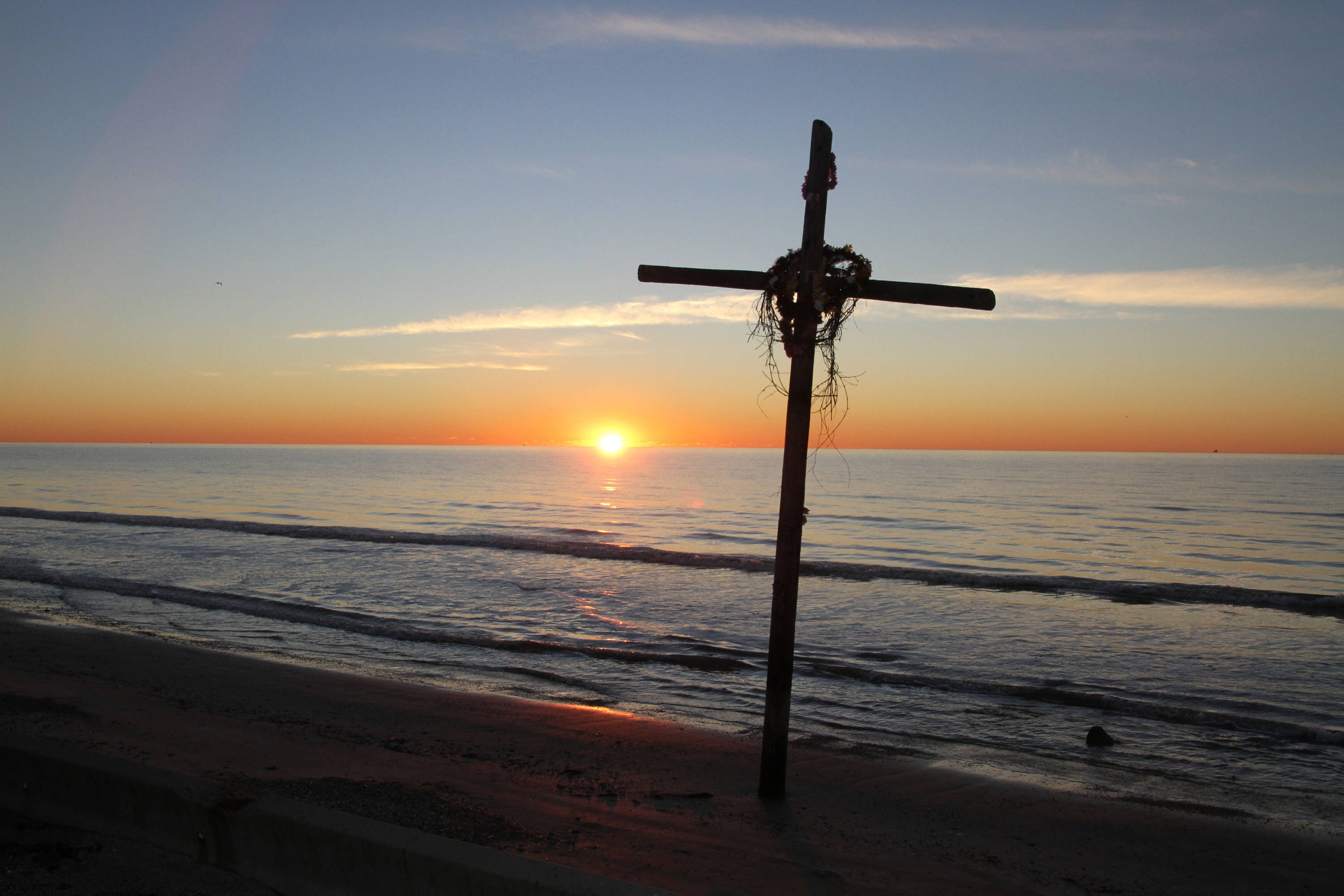 Christian Cross with a Sunset Background on A Serene Beach | Etsy