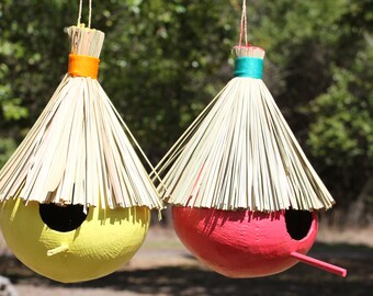 Easter Green Coconut Tiki Birdhouse Hot Pink Free Ship Tropical Yard Decor