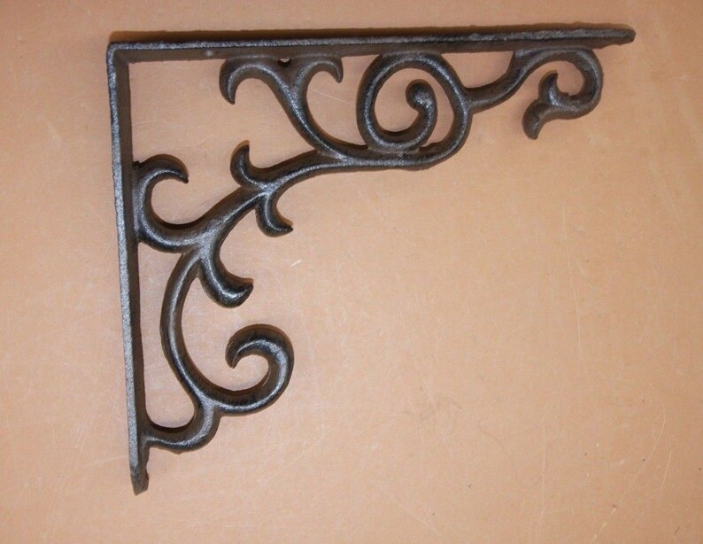5pc Farmhouse Shelf Brackets Cast Iron 6 3/4 X 8 Etsy