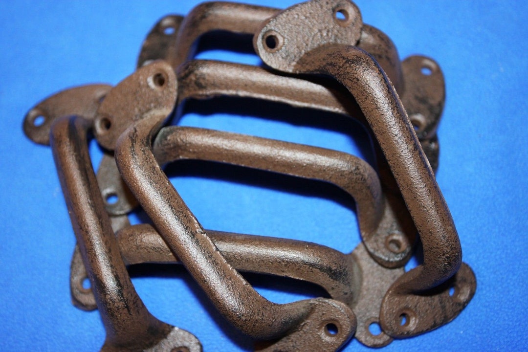 Mission Revival Drawer Pulls Cast Iron, Old World Rustic Charm Mission