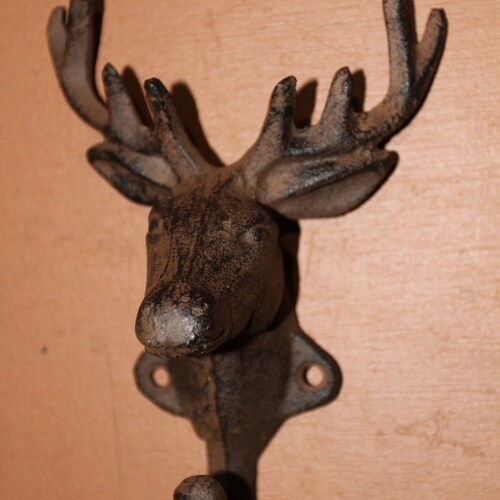 Grand Prize Deer Collection, Deer head Wall Hooks, Cast Iron, Free Ship shops W-73 H-20 H-122 W-34