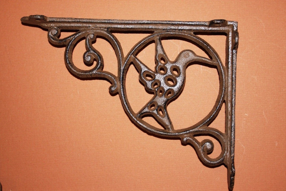 4 Pcs Antique Style Shelf Brackets 9hummingbird Cast Etsy