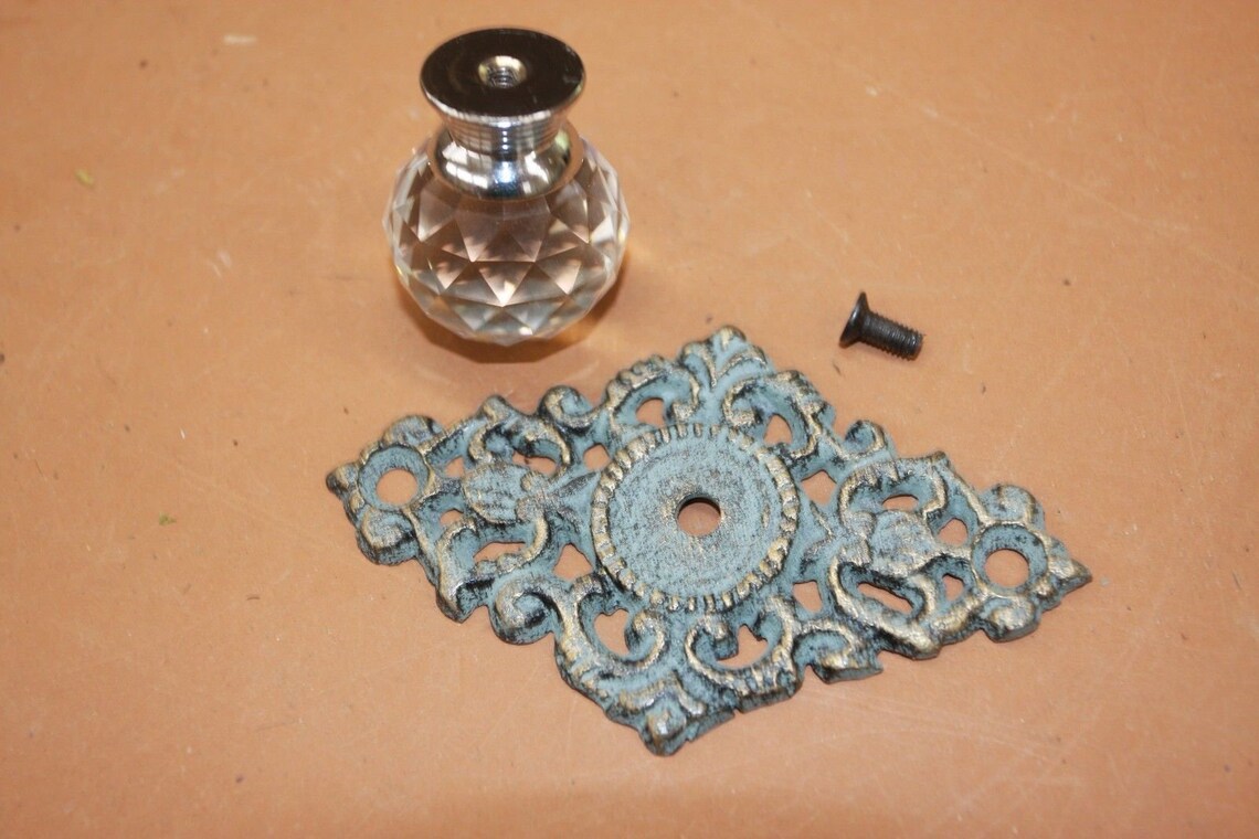 Antique Furniture Restoration Hardware Elegant Crystal Knob Etsy