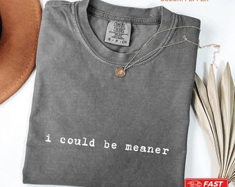 I Could Be Meaner Comfort Colors® T-shirt, grappig humeur T-shirt, sarcastisch T-shirt, uniseks cadeau-T-shirt